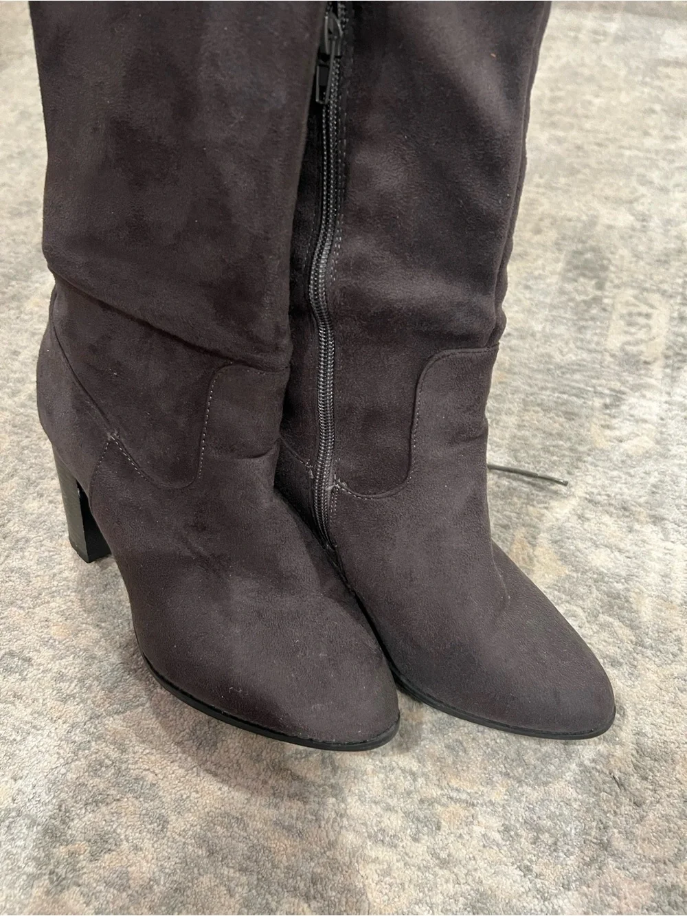 Charlotte Russe Black Over-the-Knee Lace-Up Block Heel Boots
